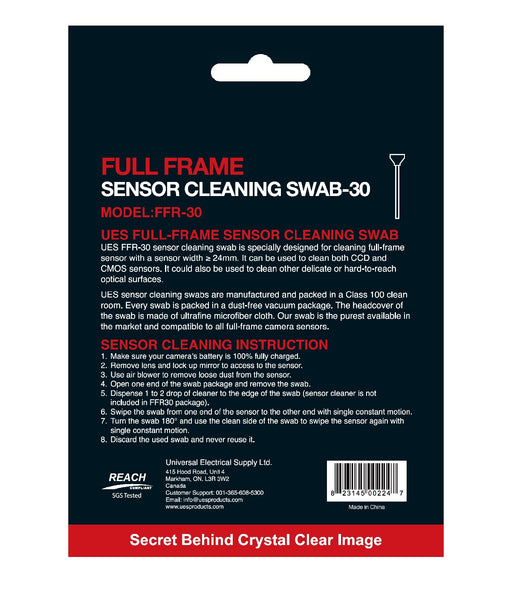 UES FFR-30 Full-Frame Sensor Cleaning Swabs (30pcs 24mm Sensor Cleaning Swabs)