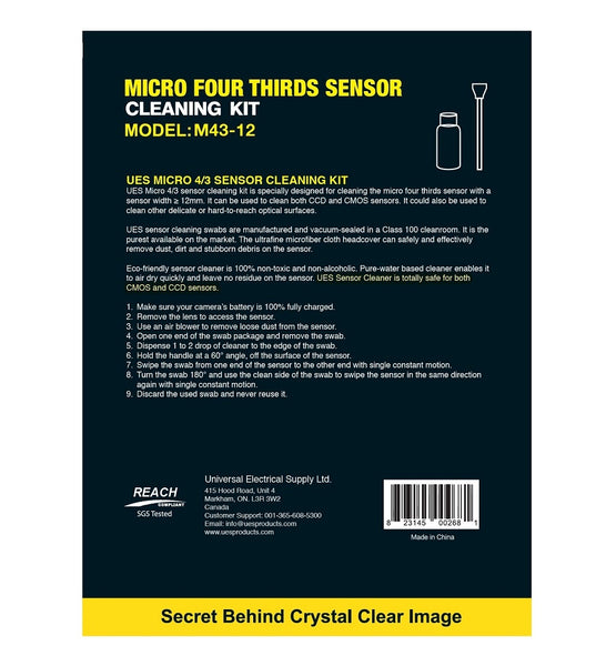 UES M43-12 Micro Four-Thirds 4/3 (MFT) 12mm Sensor Cleaning Kit