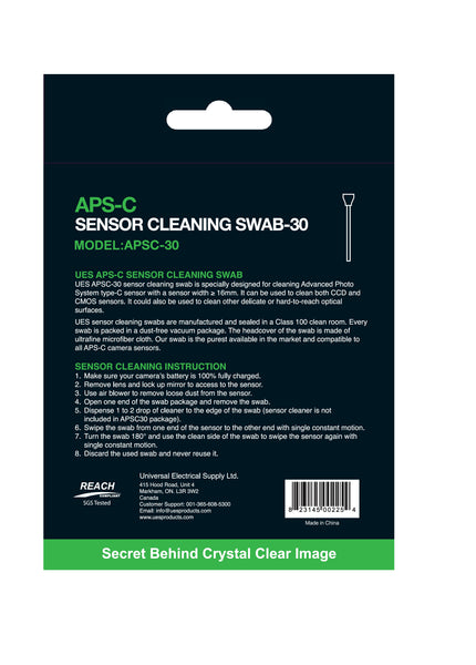 UES APSC-30 APS-C Sensor Cleaning Swabs (30pcs 16mm Sensor Cleaning Swabs)