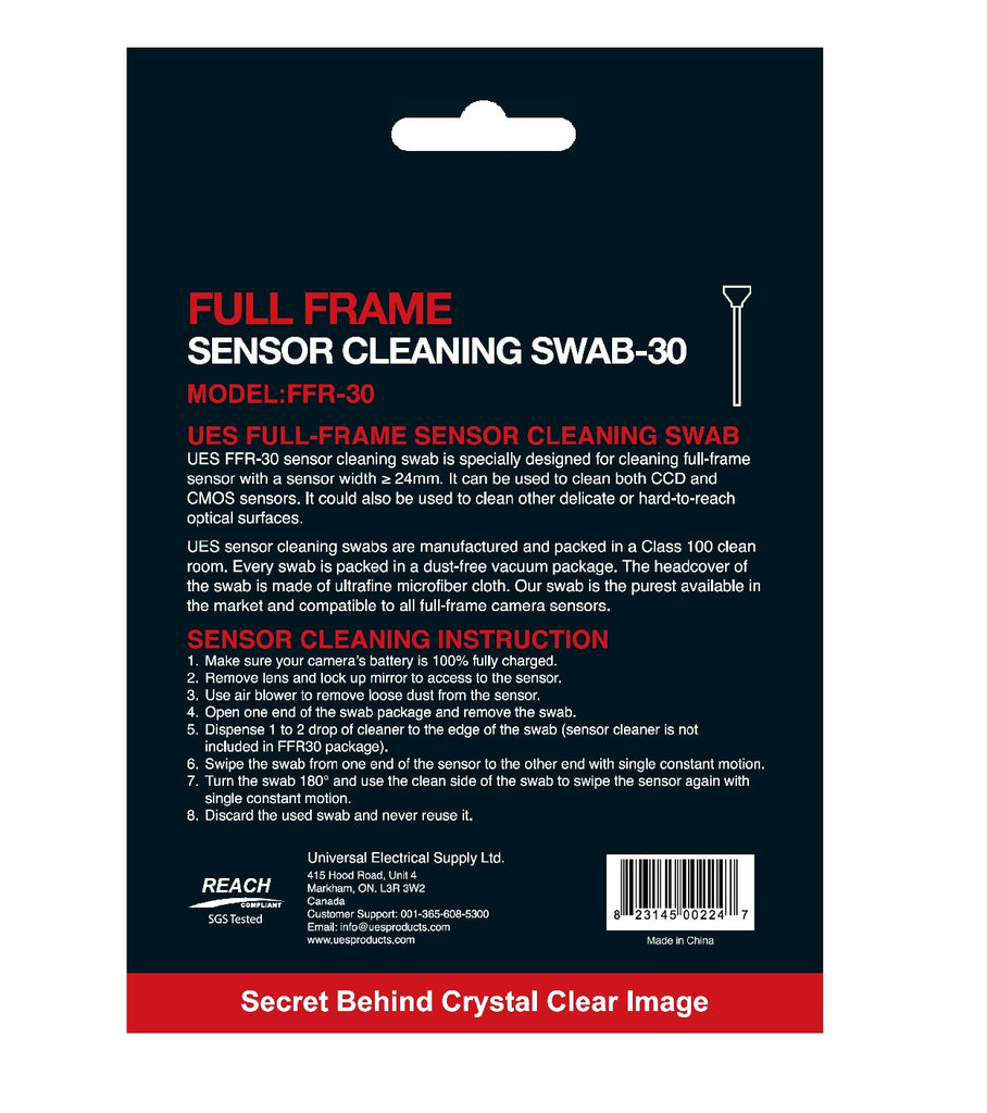 Sensor Clean Swabs UES FFR-30 Full-Frame Camera Sensor Cleaning Swabs – UES Products